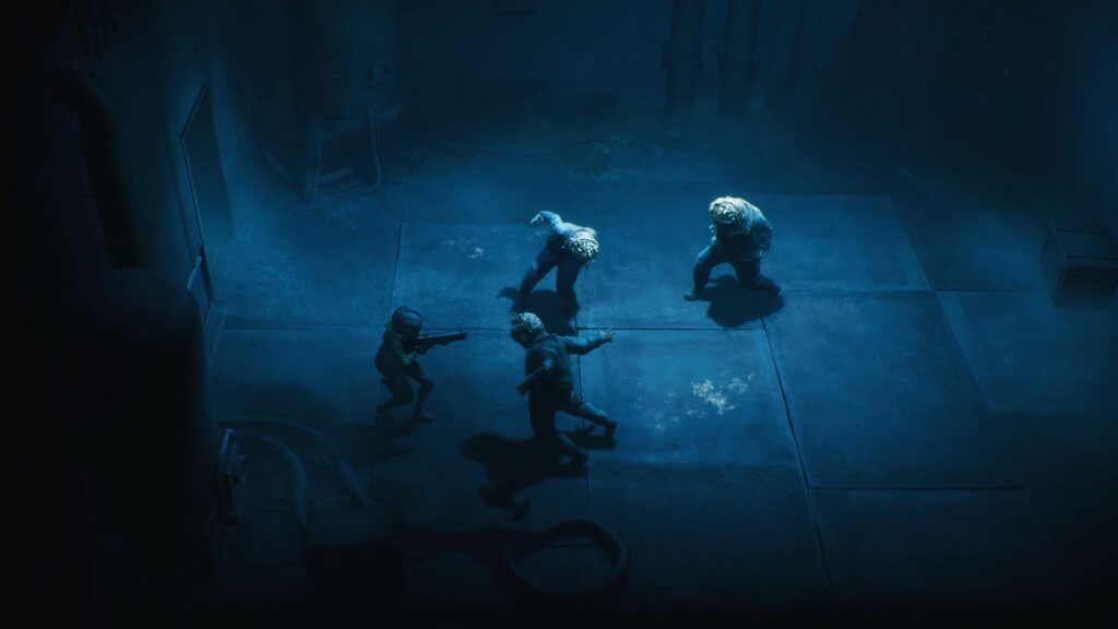Cel explores a dark underground facility in End of Abyss