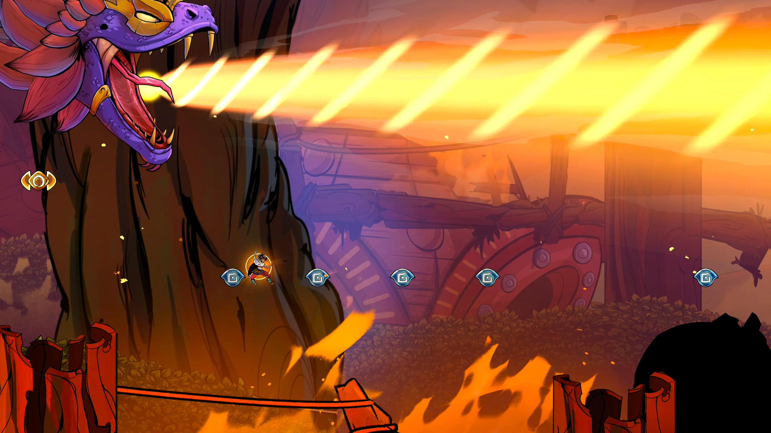 Ajira crosses a colorful environment in Suri: The Seventh Note