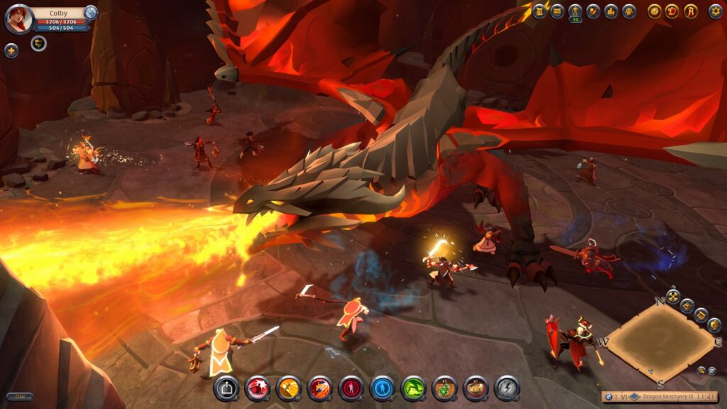 Albion Online gameplay showing characters exploring the game world