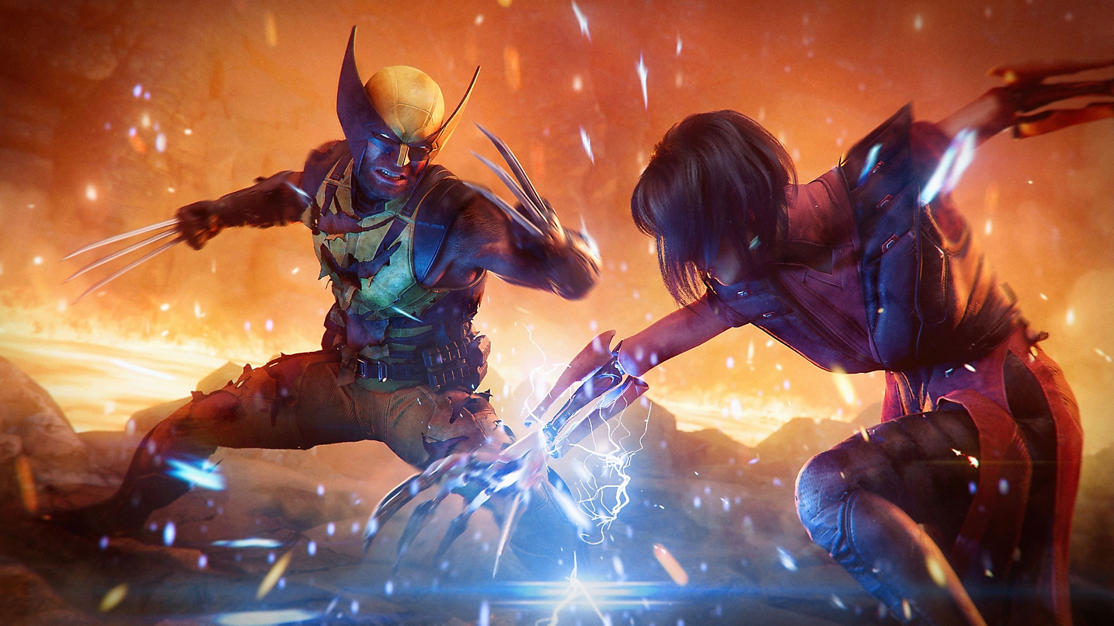 Wolverine and Lady Deathstrike fight in an official Marvel’s Wolverine gameplay screenshot.