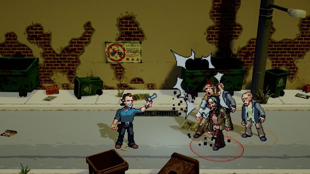 Rick Grimes fights walkers in The Walking Dead: Streets of Survival