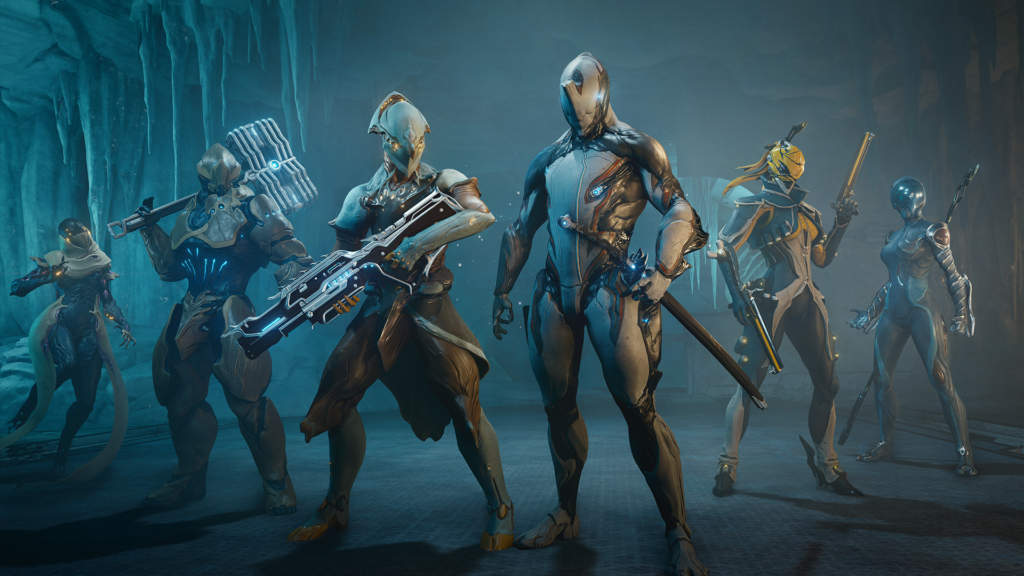 Warframe squad in The Icebind six-player mission