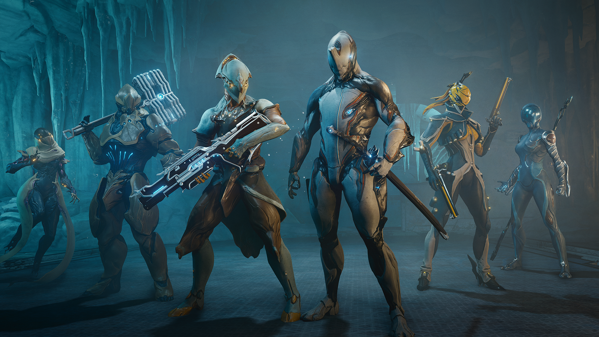 Warframe squad in The Icebind six-player mission
