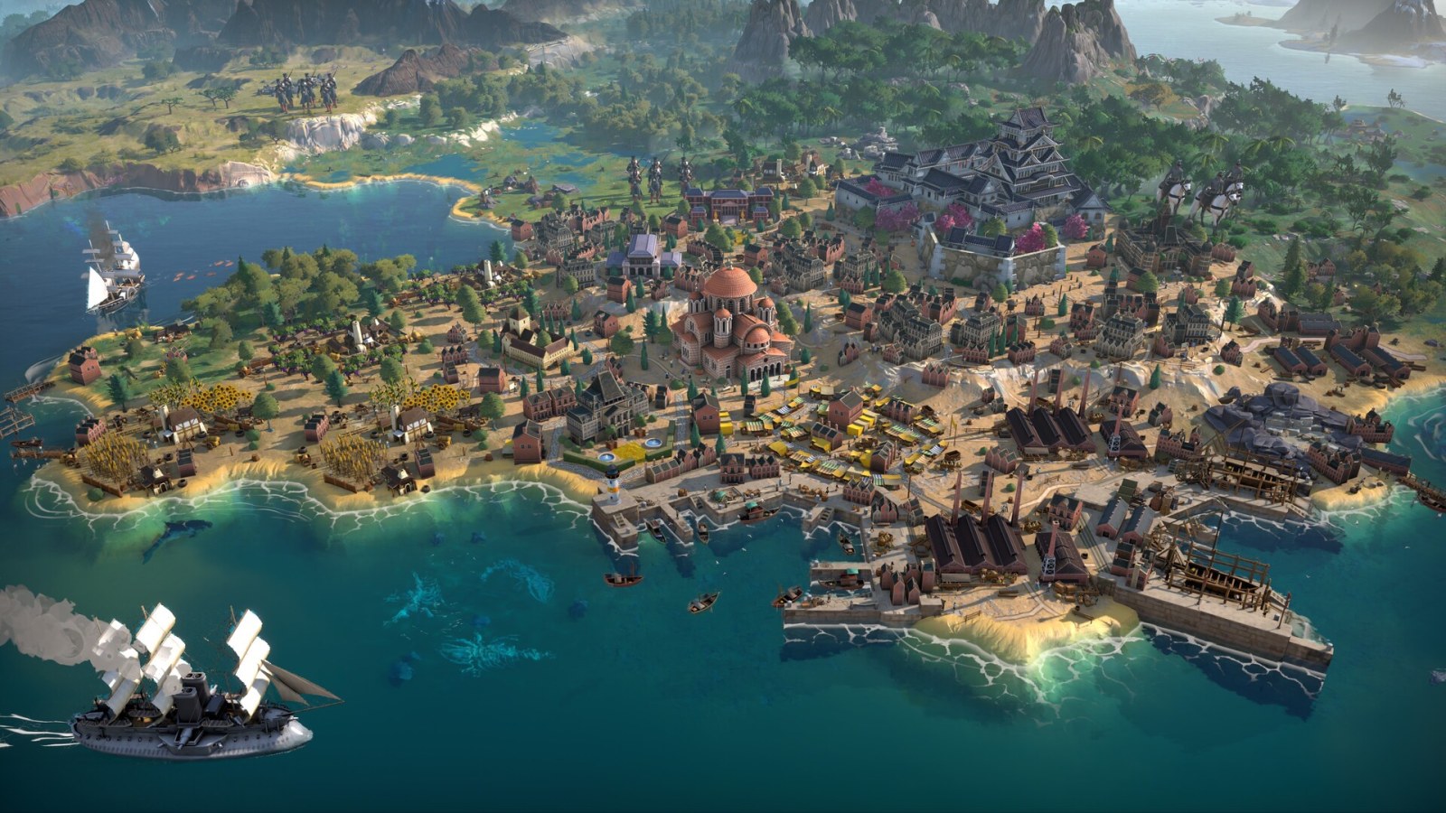 Humankind 2 strategy gameplay showing a developed city and surrounding landscape