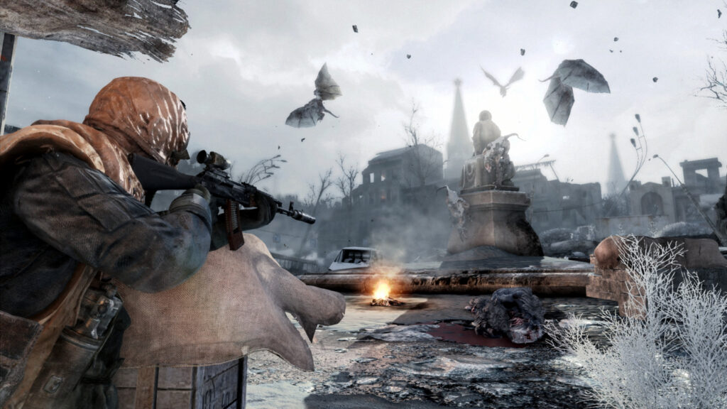 Metro 2033 Redux gameplay showing a survivor in the tunnels of the post-apocalyptic metro