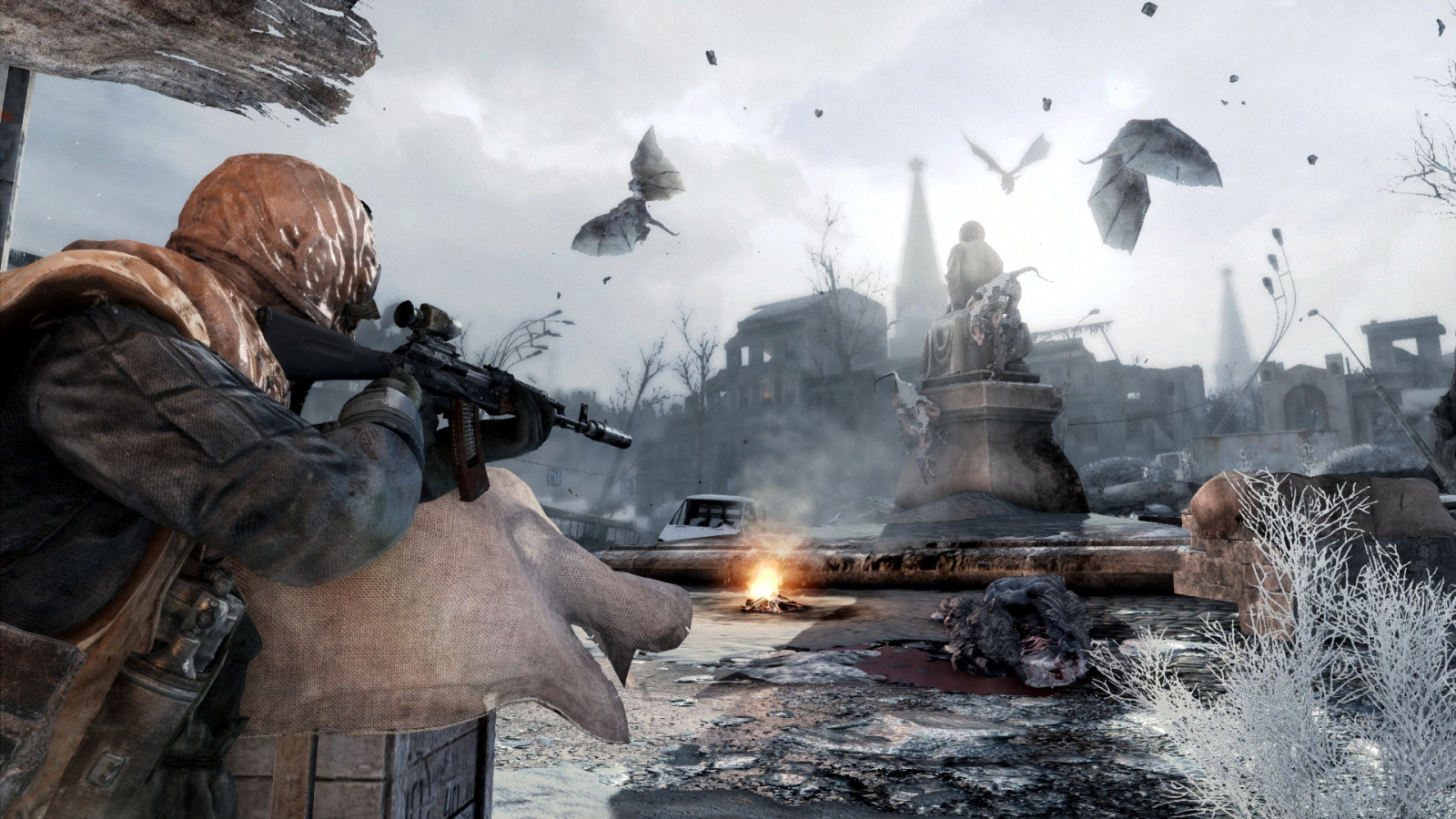 Metro 2033 Redux gameplay showing a survivor in the tunnels of the post-apocalyptic metro