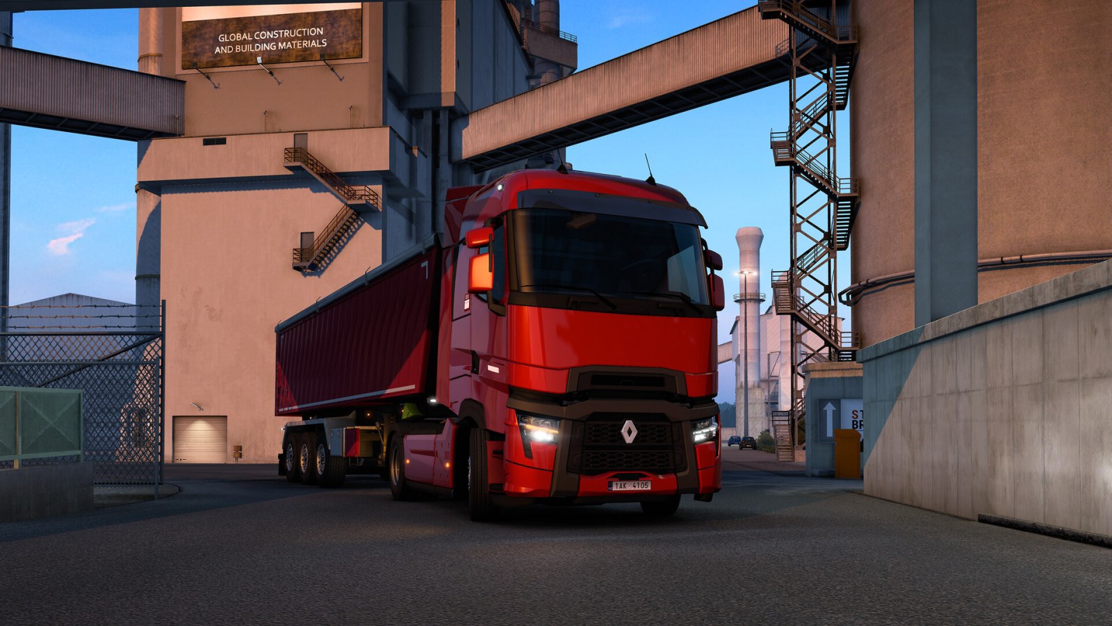 A truck drives along a divided highway in an official Euro Truck Simulator 2 gameplay screenshot