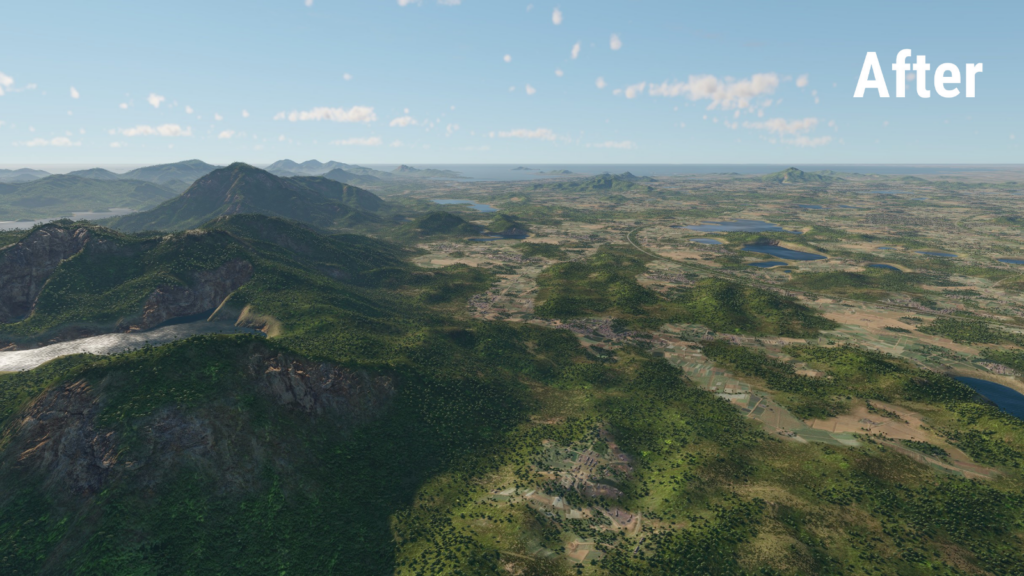 War Thunder aircraft flying over the reworked Southeastern City map