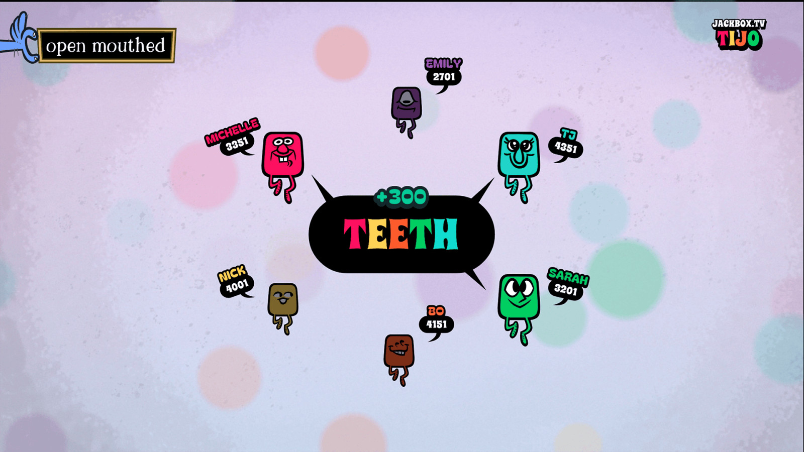 MegaPals word-association game screen from The Jackbox Party Pack 12