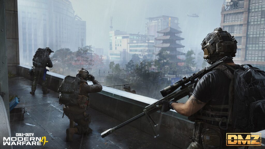 Modern Warfare 4 operator at the Forward Operating Base in DMZ