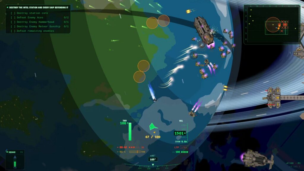 Perihelion spacecraft flying near a planet during orbital combat