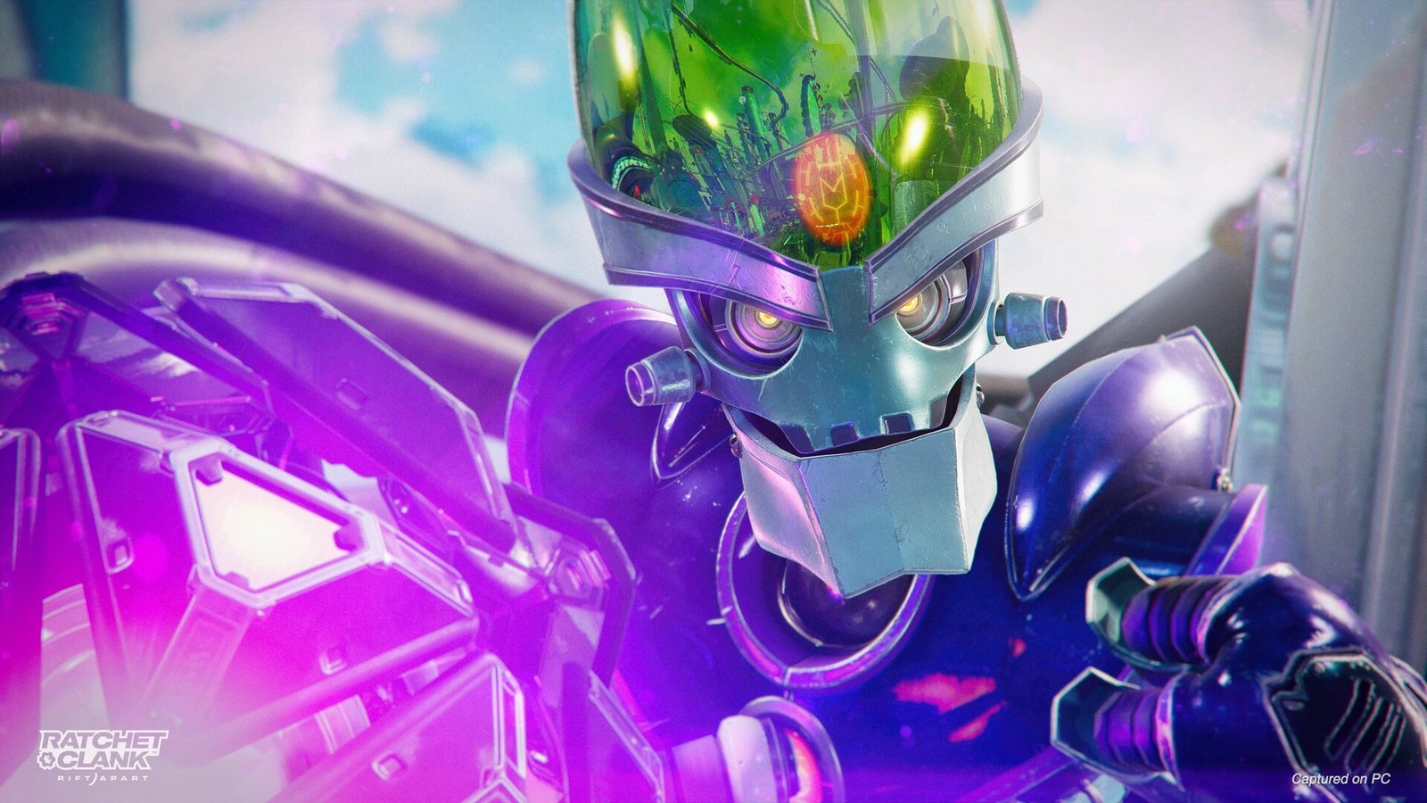 Ratchet and Clank Rift Apart gameplay: a colorful alien world in an official PC screenshot